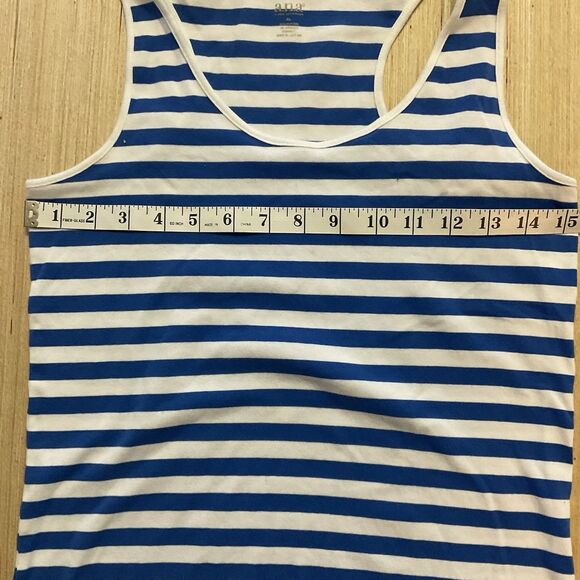 A.N.A Lot 2 Razorback Tank Tops Blue White Striped Navy XL Sleeveless - Picture 5 of 9